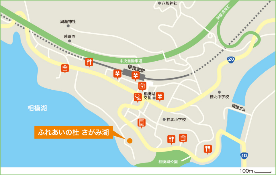 相模湖駅周辺の拡大図